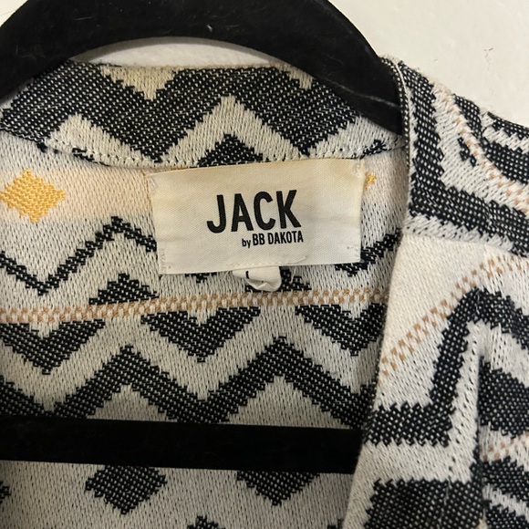 BB Dakota Black and White Chevron Cardigan with Yellow Highlights - Picture 3 of 5